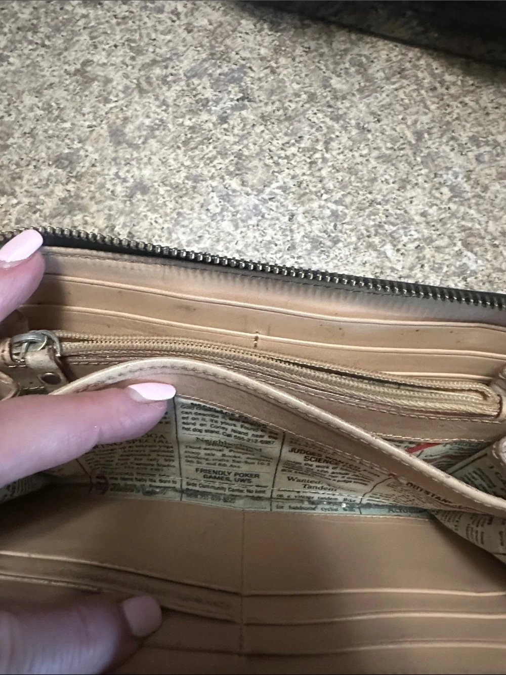 kate spade Black Patent Leather Zip Wallet with Logo Plate